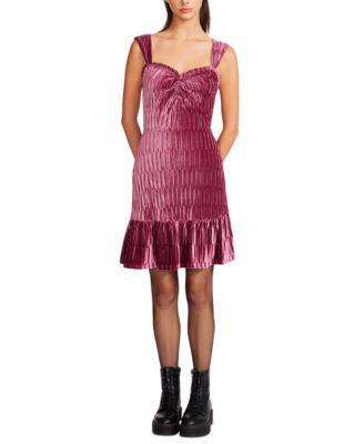 Women's Sweetheart-Neck Sleeveless Velvet A-Line Dress by BETSEY JOHNSON