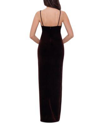 Petite Velvet Gathered-Waist Gown by BETSY&ADAM