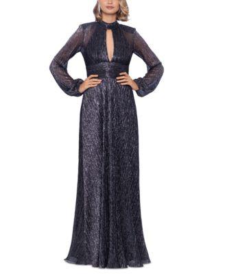 Women's Metallic-Threaded Front-Cutout Gown by BETSY&ADAM