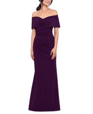 Women's Off-The-Shoulder Cuffed Wrap Gown by BETSY&ADAM