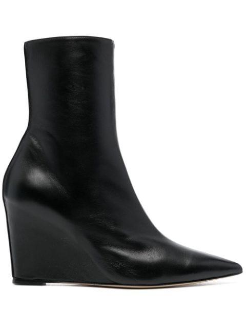 Franke 90mm leather wedge boots by BETTINA VERMILLON