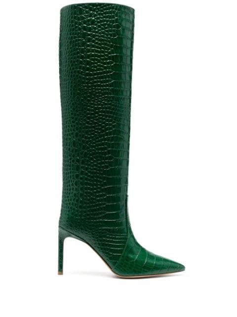 Josephine crocodile-embossed knee boots by BETTINA VERMILLON