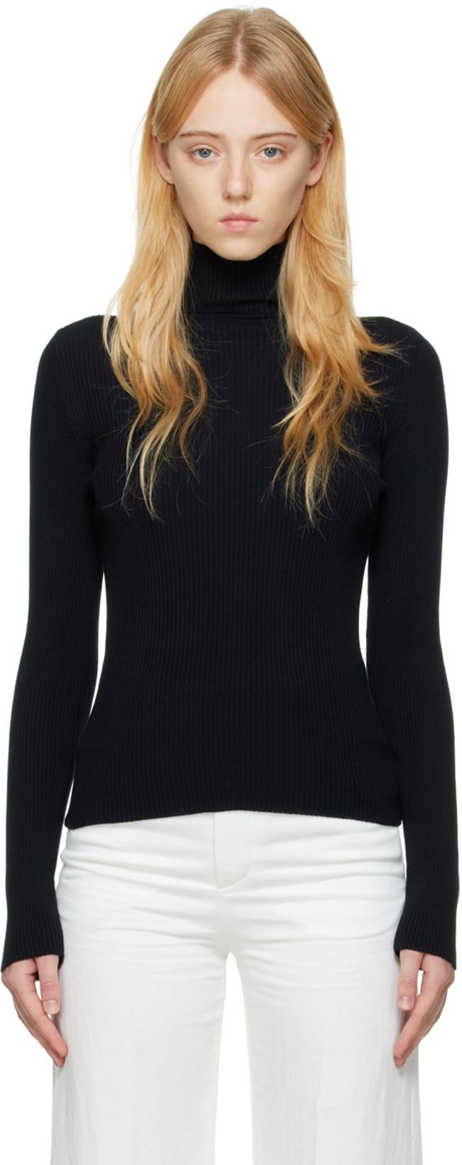Black Turtleneck Sweater by BEVZA