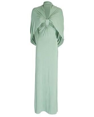 Cut-Out Knotted Jersey Maxi Dress by BEVZA