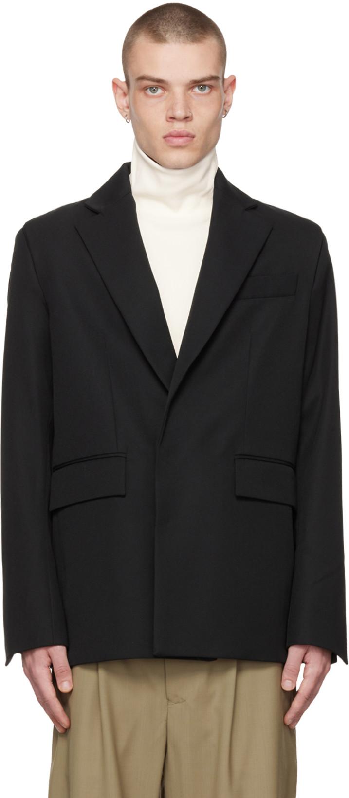 Black Cone Suit Jacket Blazer by BIANCA SAUNDERS