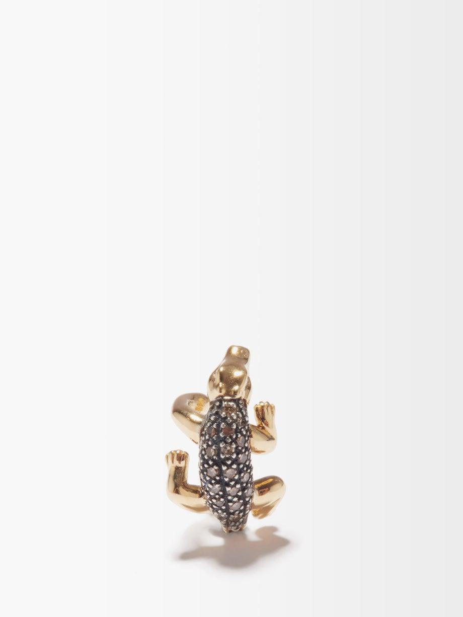 The Agile Alligator diamond & 18kt gold ear cuff by BIBI VAN DER VELDEN