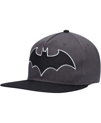 Men's Charcoal, Black Batman Snapback Hat by BIOWORLD