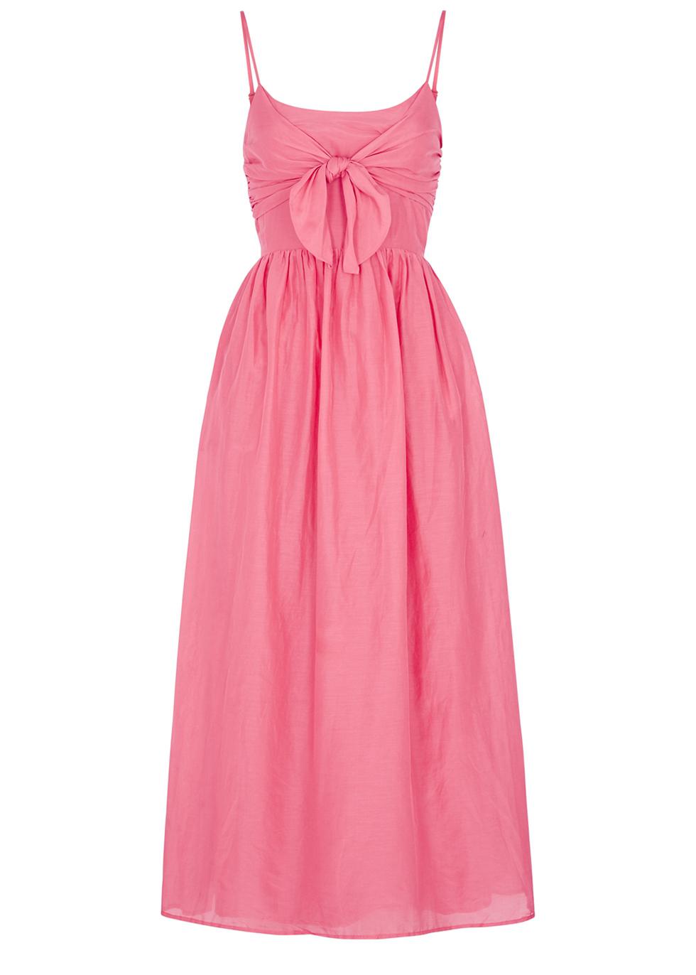 Bayou pink cotton-blend midi dress by BIRD&KNOLL