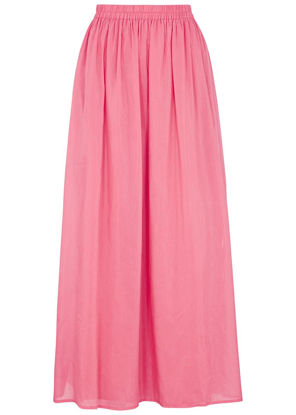 Ocean pink cotton-blend maxi skirt by BIRD&KNOLL
