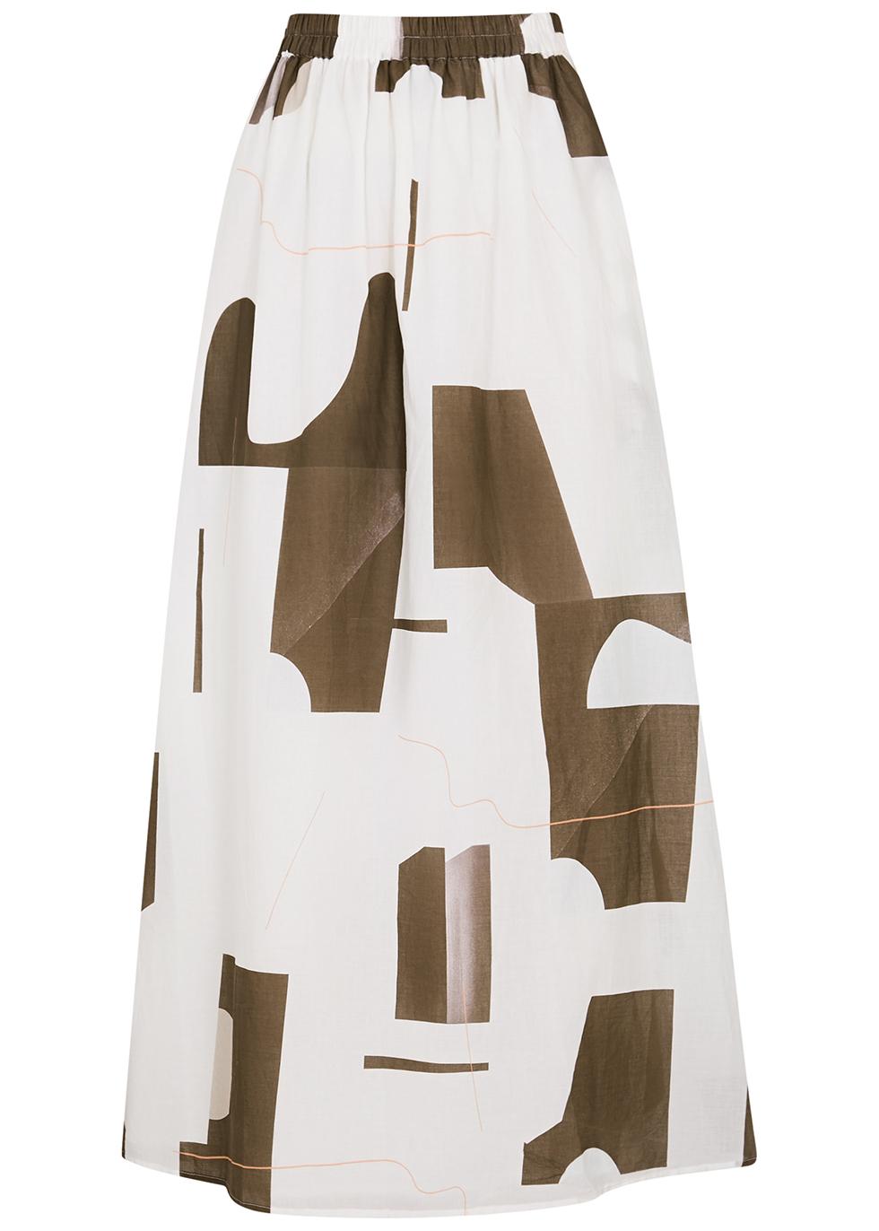 Ocean printed cotton maxi skirt by BIRD&KNOLL
