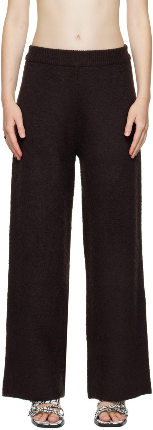 Brown Brushed Trousers by BIRROT