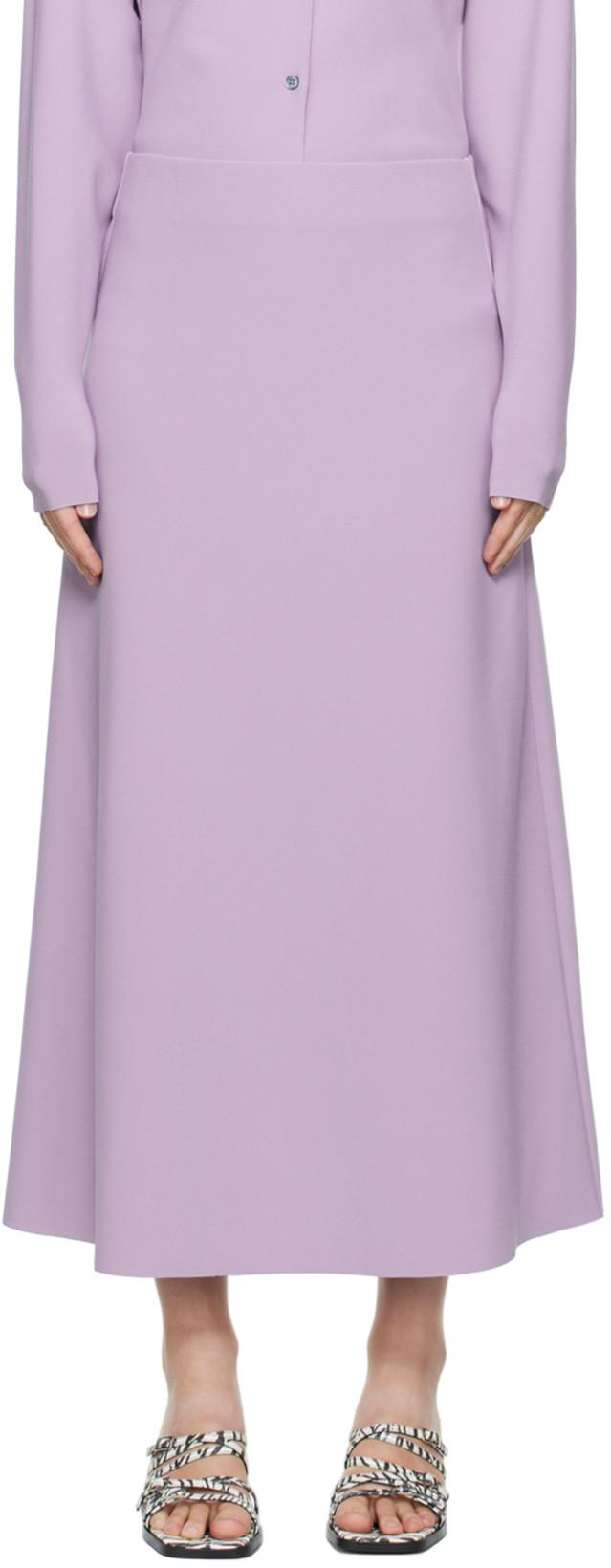 Purple A Midi Skirt by BIRROT