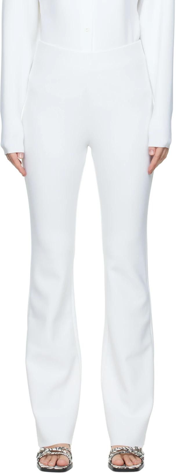 White Bootcut Trousers by BIRROT