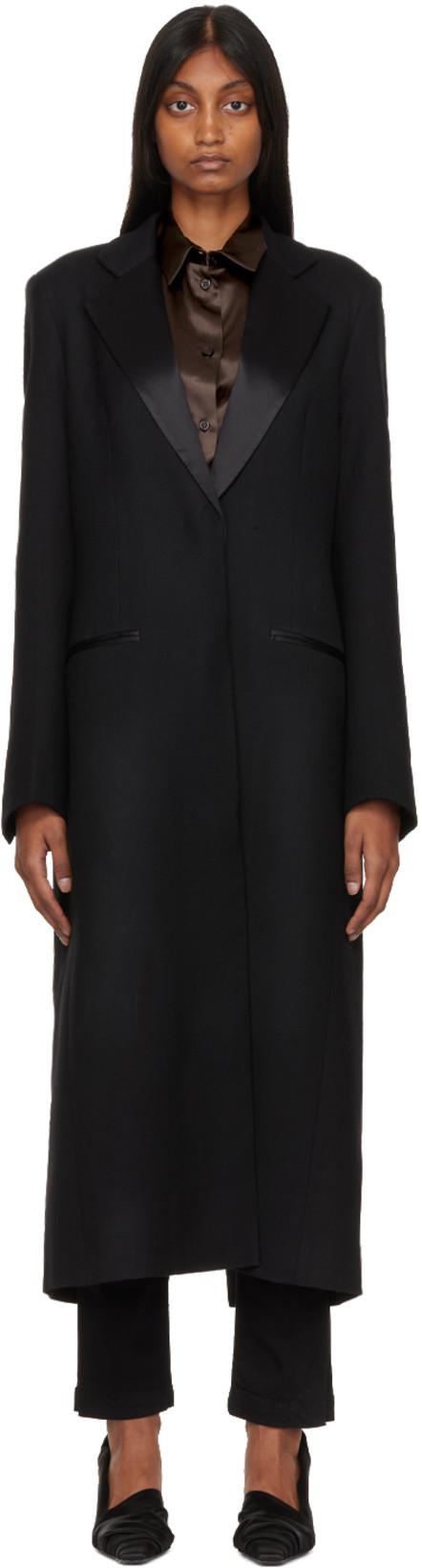 Black Long Wool Coat by BITE