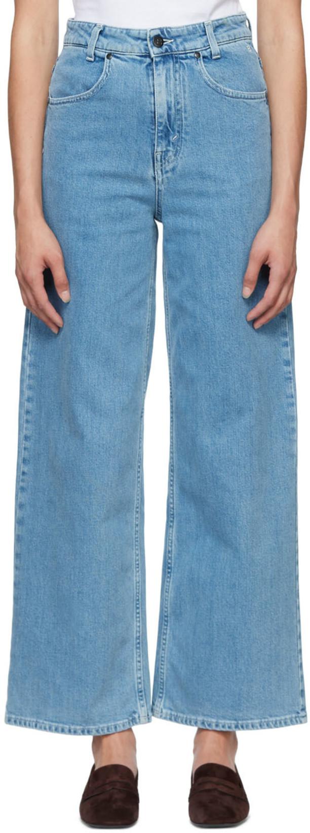 Blue Wide Leg Eco Jeans by BITE