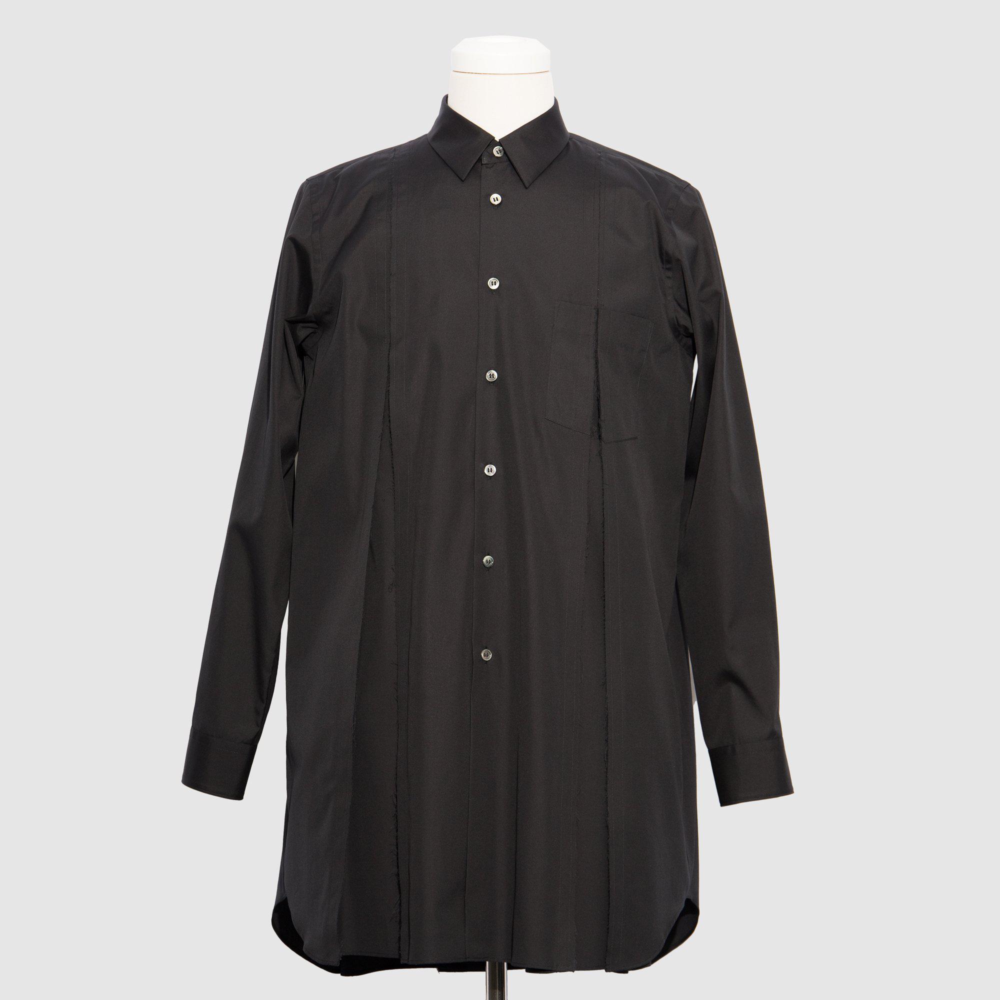 BLACK Comme des Garçons Cut Pleat Shirt (Black) by BLACK