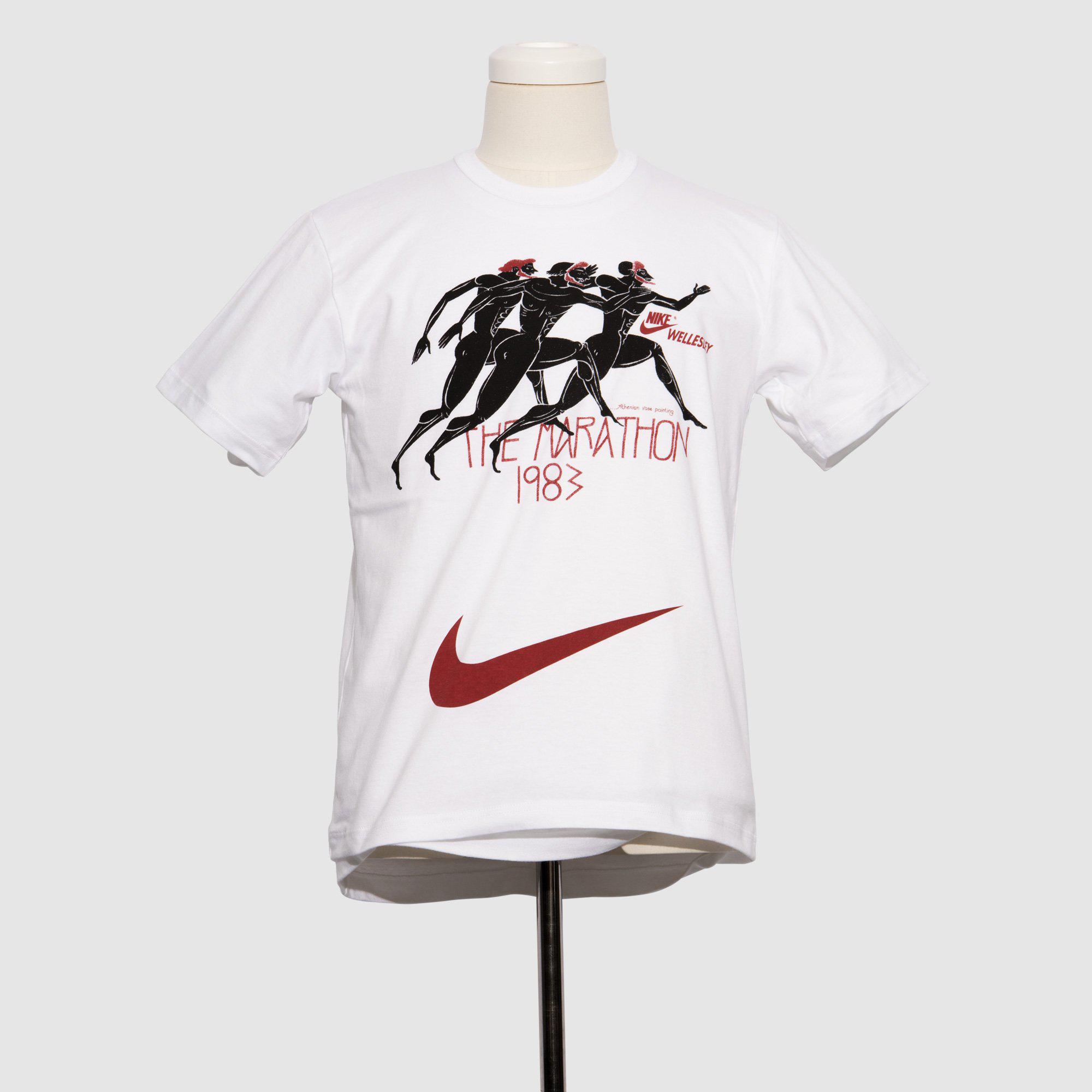 BLACK Comme des Garçons Nike Wellesley Marathon T-Shirt (White) by BLACK