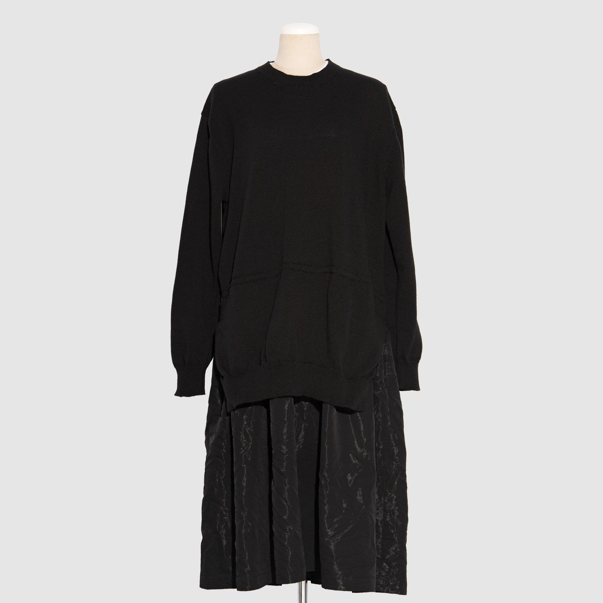 BLACK Comme des Garçons Sweater Dress (Black) by BLACK