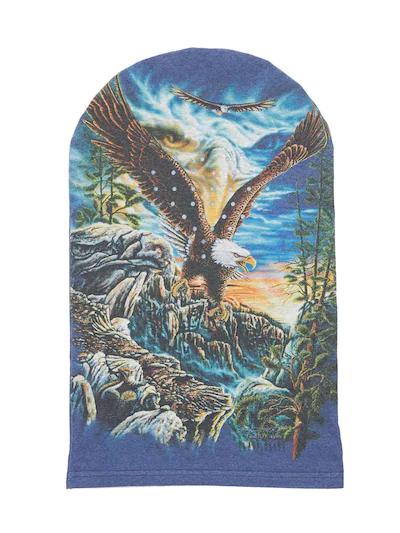Soaring Eagle print hoodied face mask by BLACK BRAND LOS ANGELES
