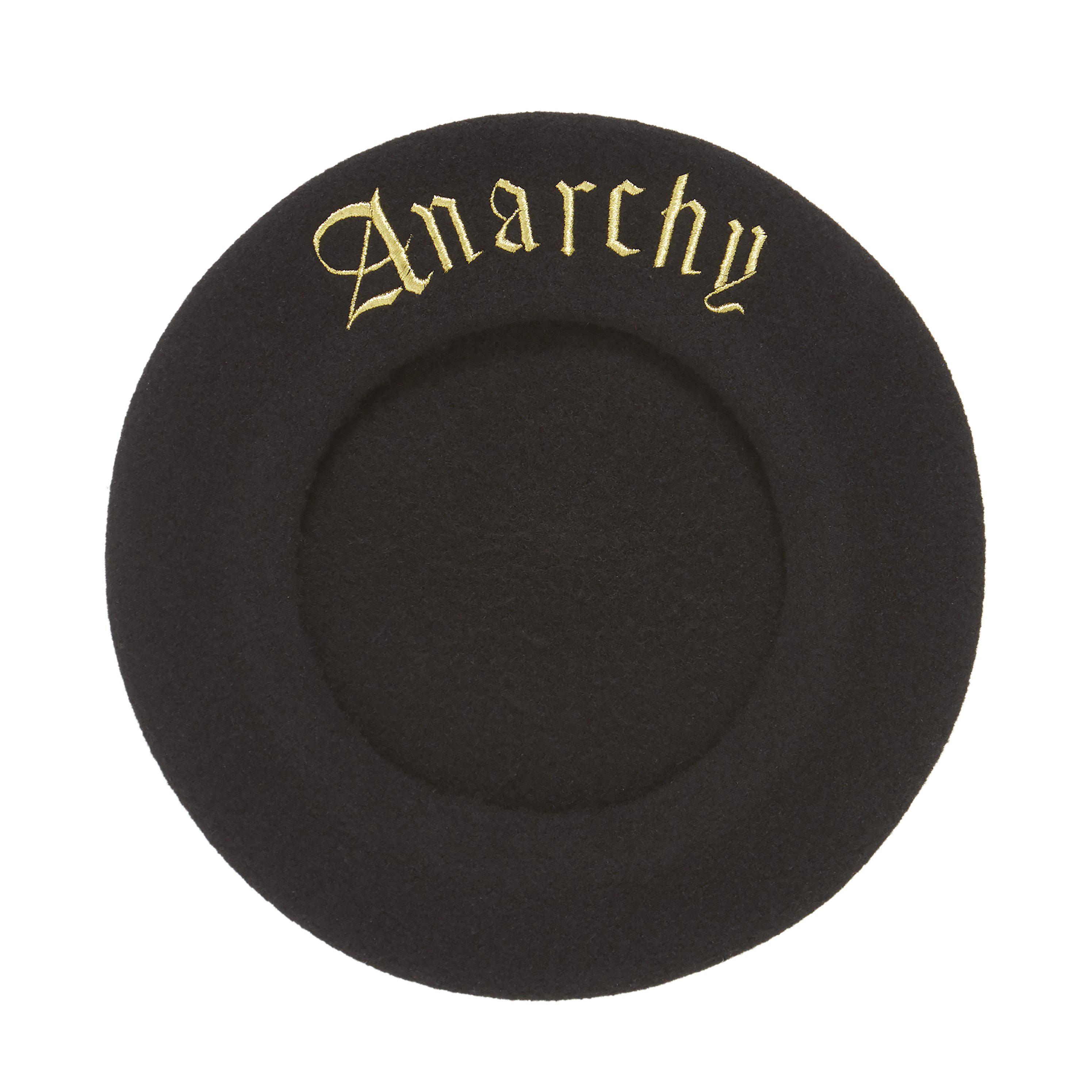 Itchy Patchy Scratchy Beret with Gold Anarchy (Black) by BLACK