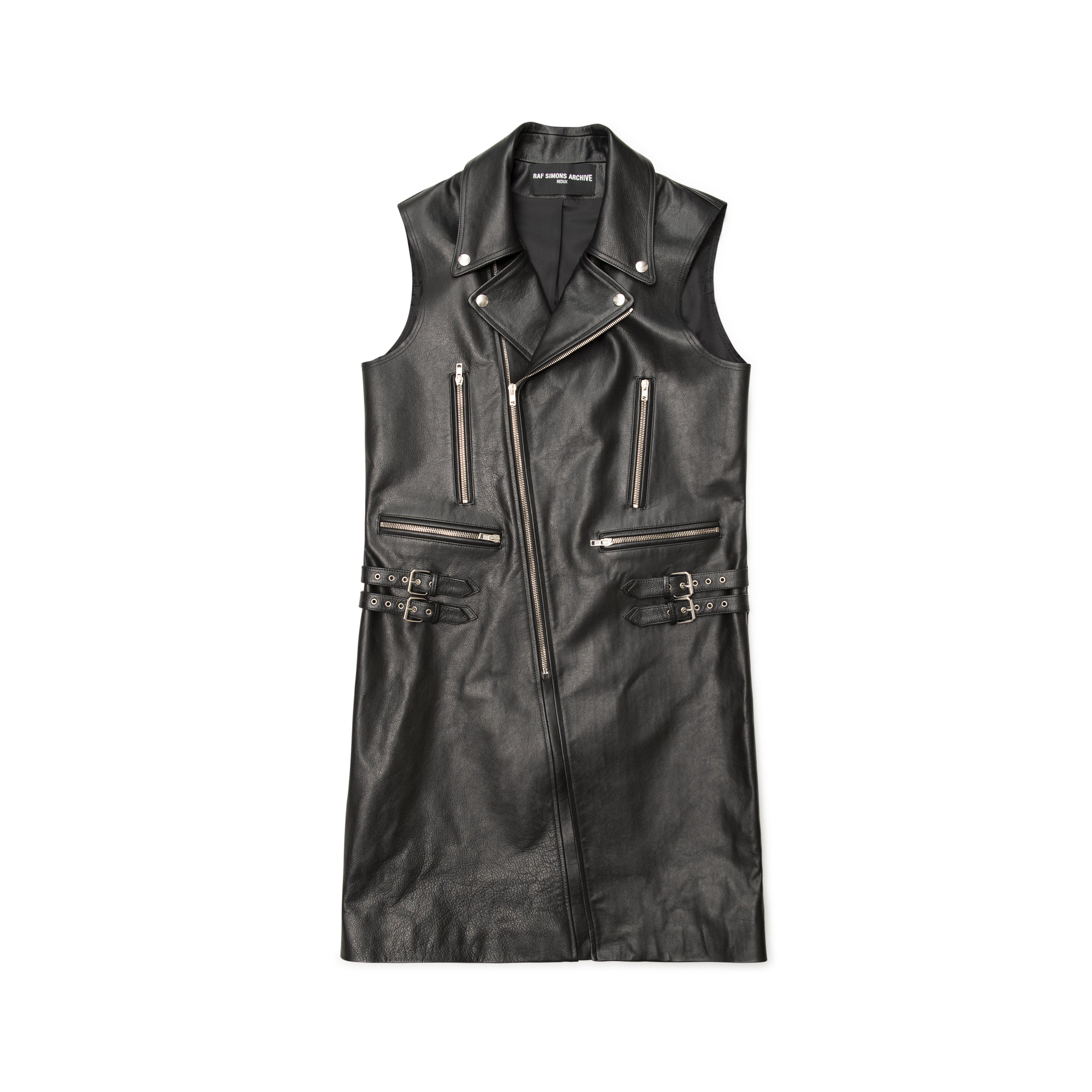 Raf Archive Redux Sleeveless Leather Perfecto (Black) by BLACK