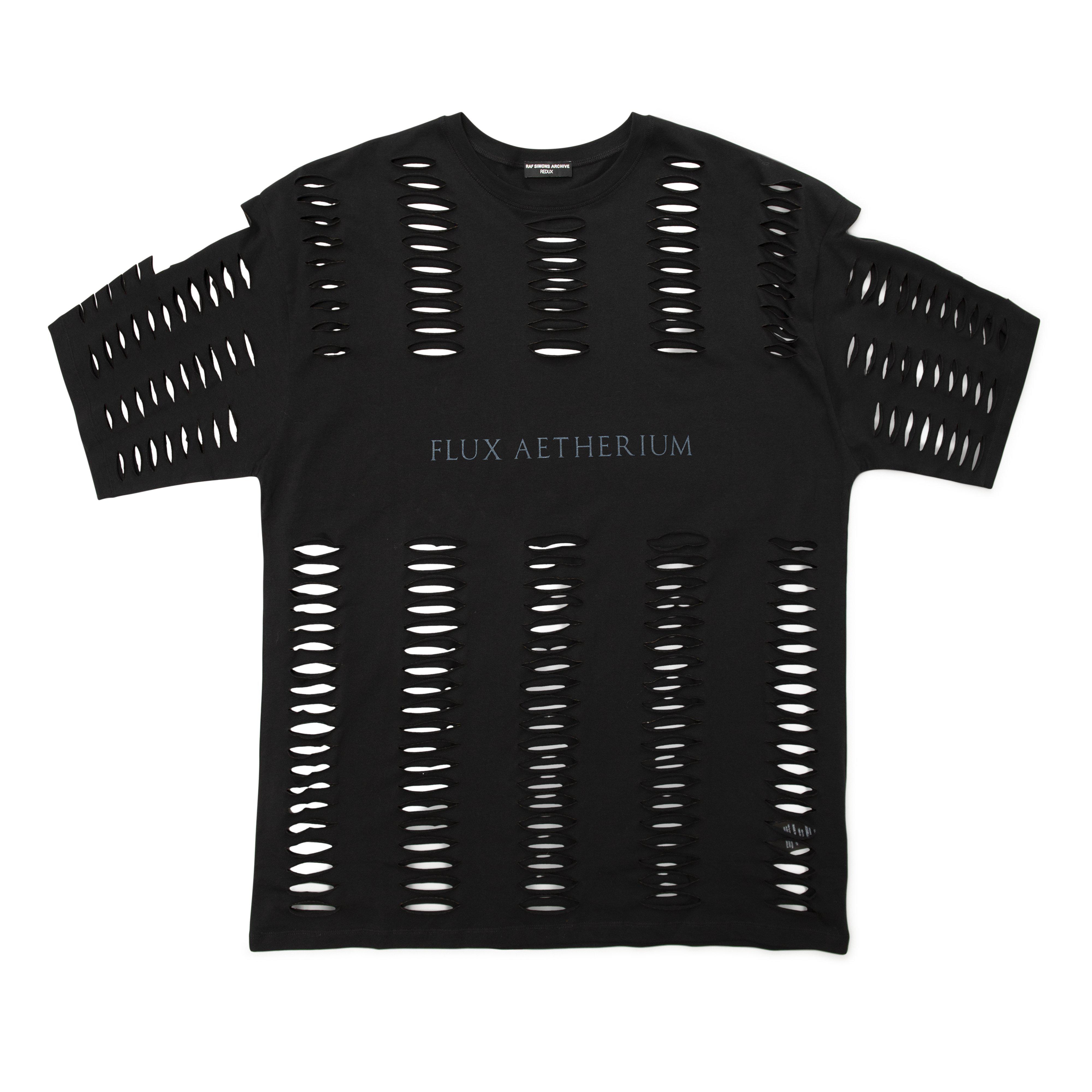 Raf Archive Redux Ss T-Shirt W Cuts And Print (Black) by BLACK