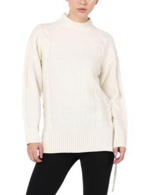 Petite Lace-Up Cable-Knit Sweater by BLACK TAPE