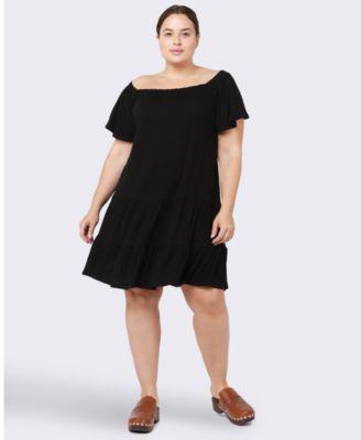 Trendy Plus Size Flutter-Sleeve Dress by BLACK TAPE