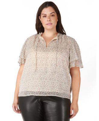 Trendy Plus Size Flutter-Sleeve Top by BLACK TAPE