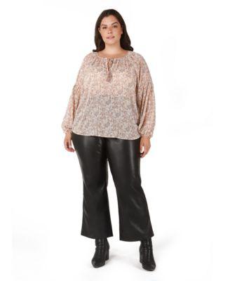 Trendy Plus Size Peasant Top by BLACK TAPE
