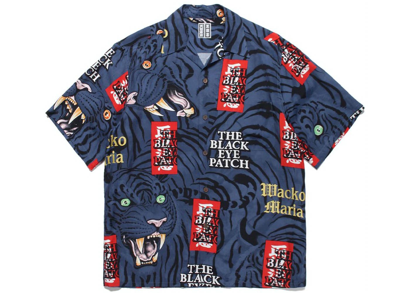 BlackEyePatch x Wacko Maria x Tim Lehi Hawaiian Shirt Navy by BLACKEYEPATCH