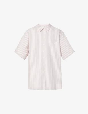 Arlo striped short-sleeved cotton-blend shirt by BLANCA STUDIO