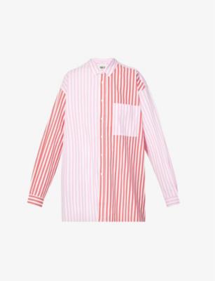 Benny striped contrast-panels cotton-blend shirt by BLANCA STUDIO