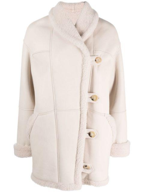 shearling-lined buttoned coat by BLANCHA