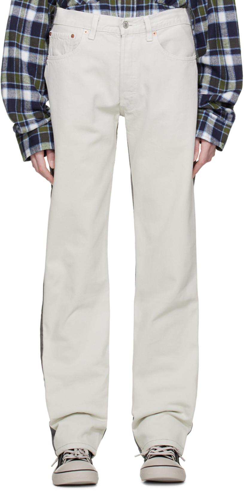 SSENSE Exclusive Beige & Gray Jeans by BLESS