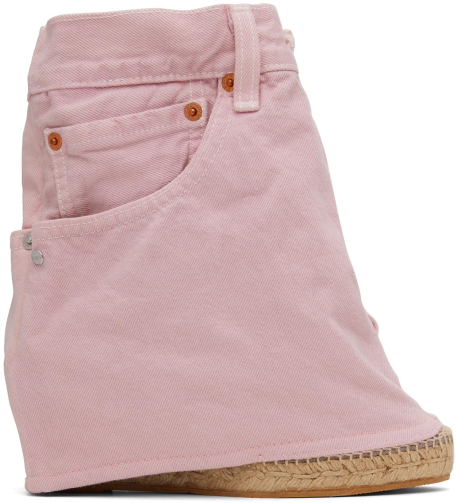 SSENSE Exclusive Pink Jeansheels Wedge Heels by BLESS