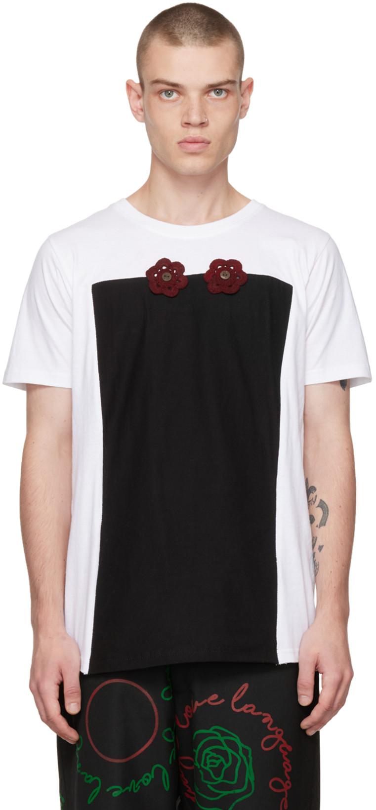 Black & White Embroidered T-Shirt by BLOKE