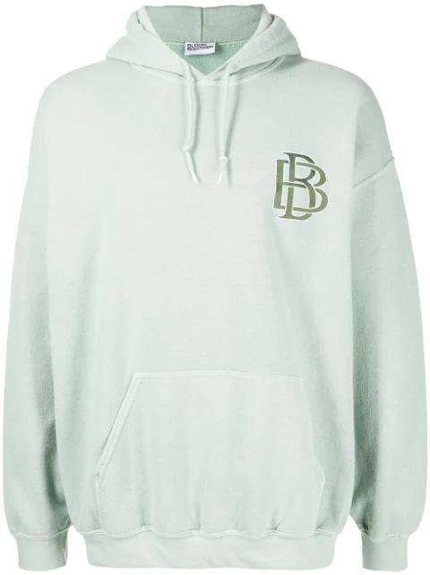 logo-embroidered oversized cotton hoodie by BLOOD BROTHER