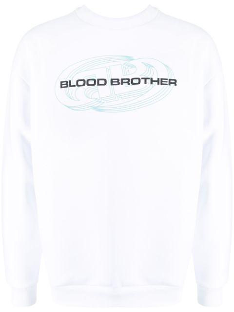 logo-print cotton sweatshirt by BLOOD BROTHER