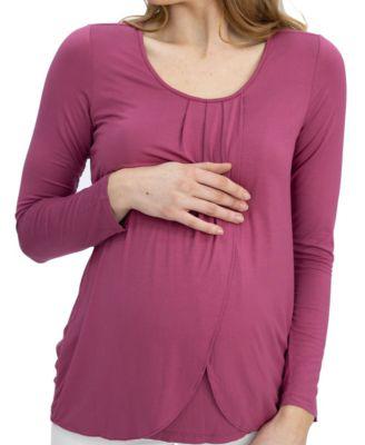 Women's Petal Front Maternity and Nursing Long Sleeve Top by BLOOMING WOMEN BY ANGEL
