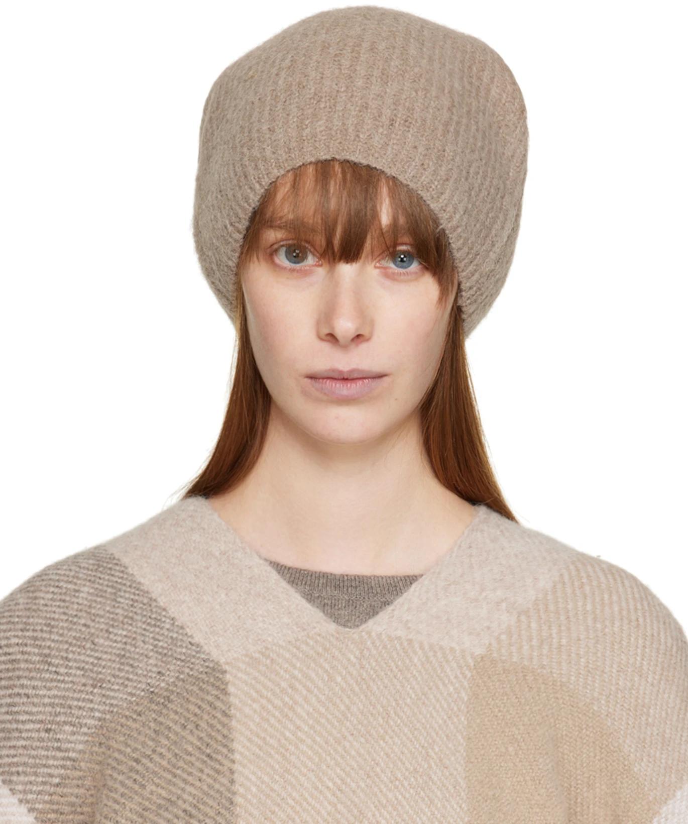 Beige Brsuhed Beanie by BLOSSOM