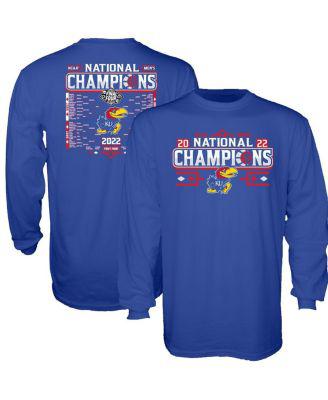 Men's Royal Kansas Jayhawks 2022 NCAA Men's Basketball National Champions Bracket Long Sleeve T-shirt by BLUE 84