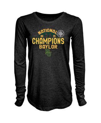 Women's Black Baylor Bears 2021 NCAA Men's Basketball National Champions Tri-Blend Long Sleeve T-shirt by BLUE 84
