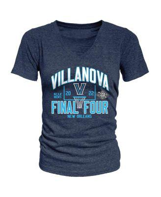 Women's Heathered Navy Villanova Wildcats 2022 NCAA Men's Basketball Tournament March Madness Final Four V-Neck T-shirt by BLUE 84