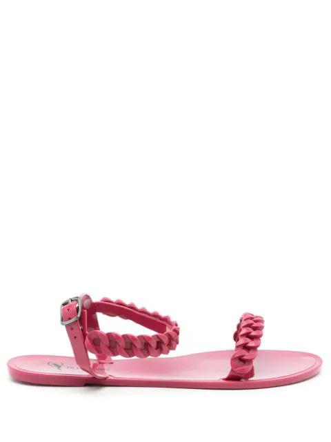 braided-strap flat sandals by BLUE BIRD SHOES