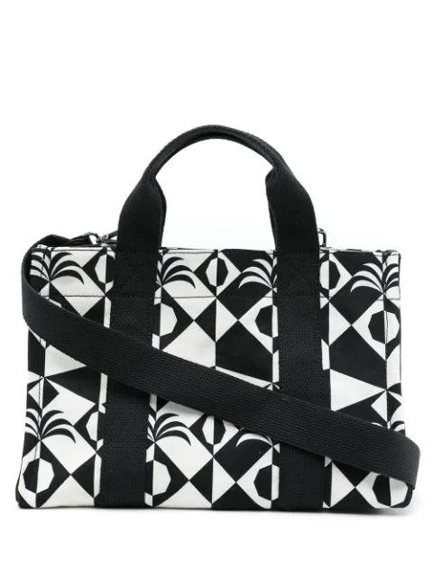 patterned two-tone tote bag by BLUE BIRD SHOES