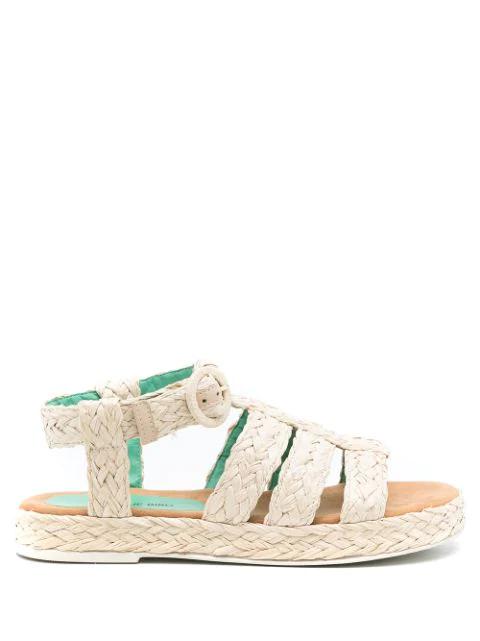 woven gladiator sandals by BLUE BIRD SHOES