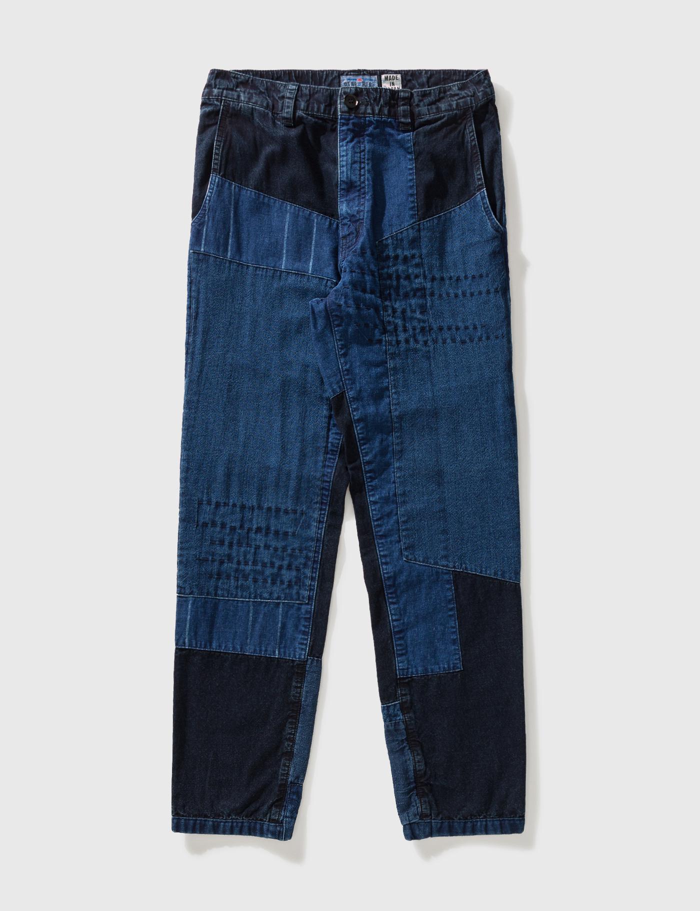 Indigo Matsuri Cross Nenrin Patchwork Pants by BLUE BLUE JAPAN