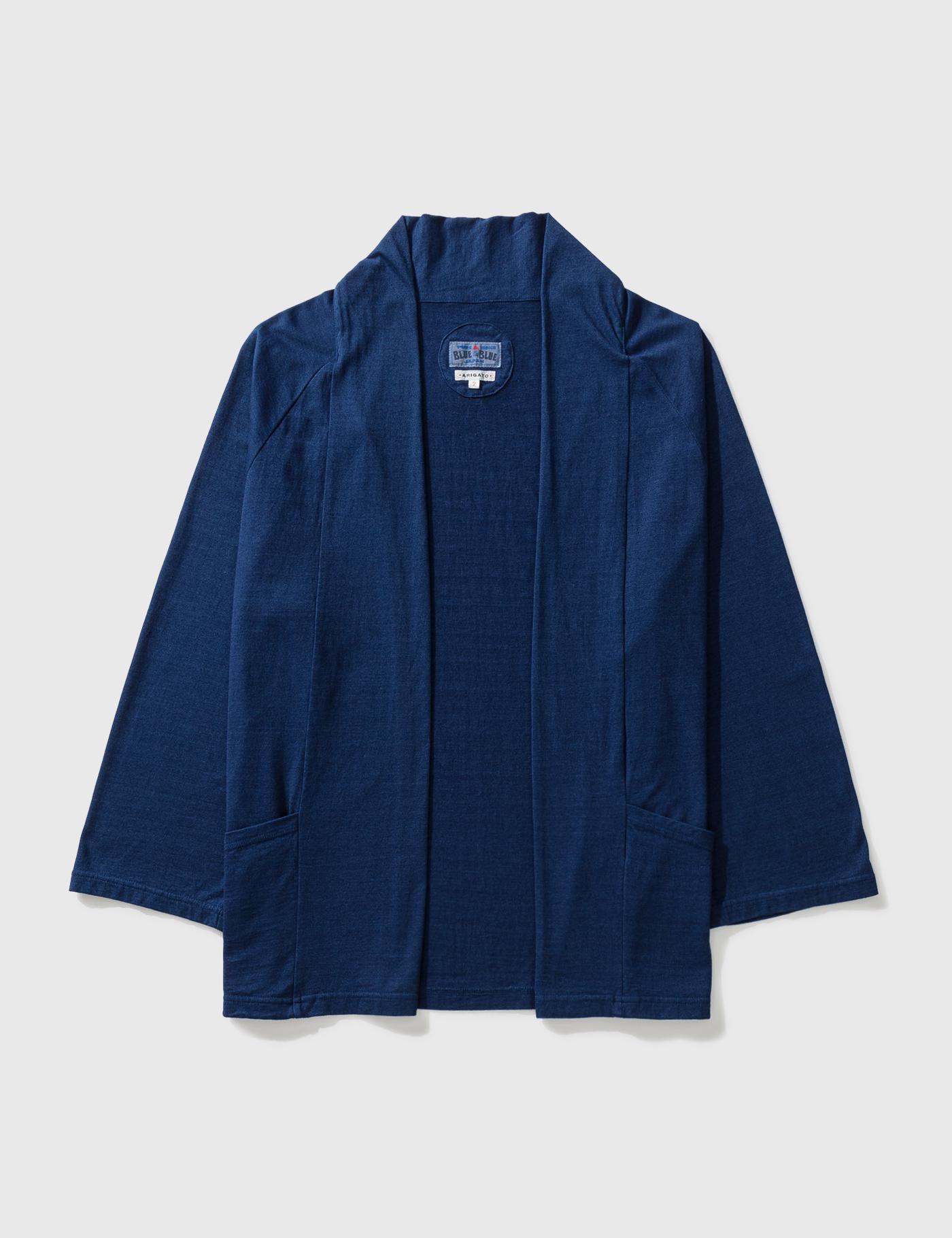 Indigo Soft Jersey Cardigan by BLUE BLUE JAPAN