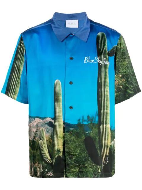 cactus-print short-sleeve shirt by BLUE SKY INN